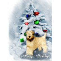 Weich überzogenes Wheaten Terrier-Weihnachten Fotoskulpturen