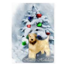 Weich überzogenes Wheaten Terrier-Weihnachten Visitenkartenvorlage