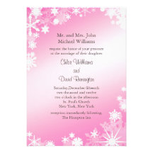 Weiche rosa Schneeflocken, die Einladung Wedding s