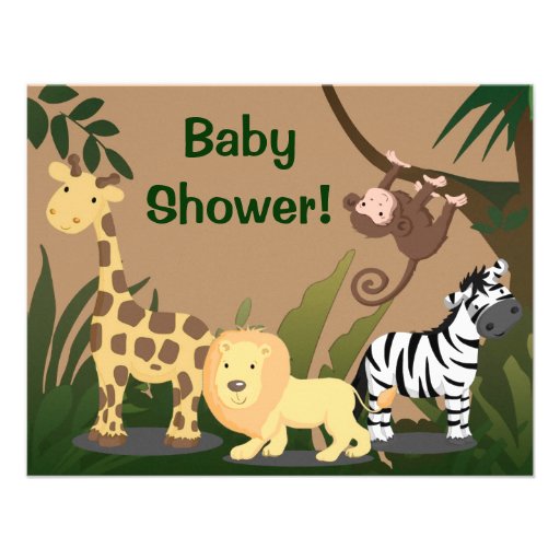 Weiche Safari-Babyparty-Einladung
