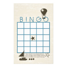 Weiches Segel-Bingo-Duschen-Spiel Personalisiertes Büropapier