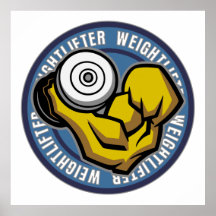 Weightlifterbarbell-Locke Plakatdrucke