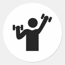 Weightlifting Exercise Round Sticker