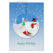 Weihnachten, Ballett-Tänzer, Schnee-Szene Karten