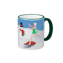 Weihnachten, Ballett-Tänzer, Schnee-Szenen-Becher Tee Tasse
