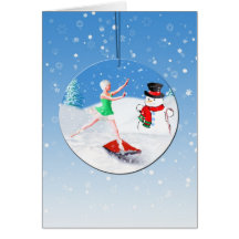 Weihnachten, Ballett-Tänzer, Schnee-Szenen-Karte
