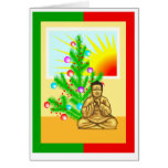 Weihnachten Buddha mit Baum Karten