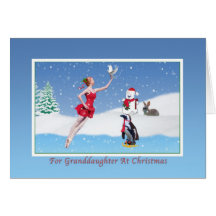 Weihnachten, Enkelin, Ballerina, Winter, Schnee Karte