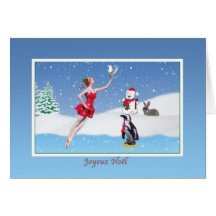 Weihnachten, Franzosen, Joyeux Noël, Ballerina, Sc Karte
