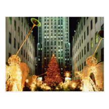Weihnachten in Rockefeller-Mitte Postkarten