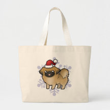 Weihnachten Pekingese (Welpe geschnitten) Einkaufstasche