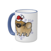 Weihnachten Pekingese (Welpe geschnitten) Kaffee Haferl