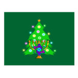 Weihnachten und Chanukka zusammen Postkarte