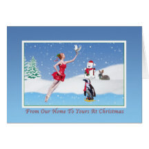 Weihnachten, von unserem Zuhause, Ballerina, Winte Grußkarten