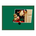 Weihnachten Weihnachtsmann und Schneemann-Postkart