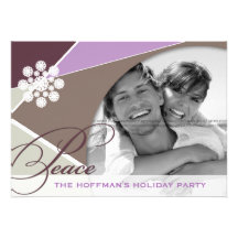 Weihnachtenmodernes Criss Querfeiertags-Party-Foto Personalisierte Einladungen