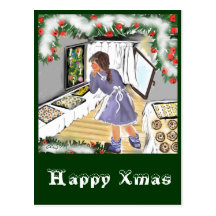 Weihnachts-bäckerei - postkarte