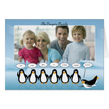 Weihnachts-u. neues Jahr-Foto-Karte mit Pinguinen
