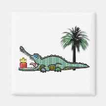 Weihnachtsalligatorgeschenk Magnete