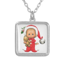 Weihnachtsbaby-Elf und Teddybär Personalisierter Schmuck
