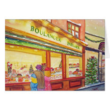 Weihnachtsbäckerei in Paris Grußkarten
