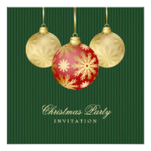 Weihnachtsball-rote GoldParty Einladung