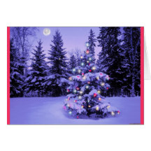 Weihnachtsbaum im Wald Grußkarten