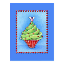 Weihnachtsbaum-Kuchenblau Postkarte postkarten