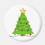 Weihnachtsbaum mit Flitter und Stern Magnete