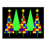 Weihnachtsbäume - Puzzlespiel Postkarte