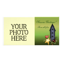 WeihnachtsBirdhouse Photokartenvorlagen