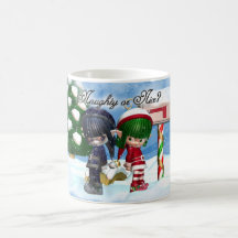 Weihnachtselfbecher frech oder nett? kaffeehaferl