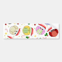 Weihnachtseulen-Entwurf Autoaufkleber