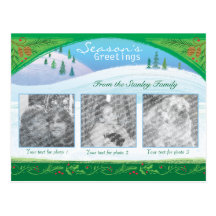 Weihnachtsfoto-Schnee-Szenen-Postkarte