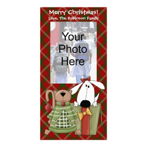 Weihnachtsfreude-, -hunde-u. -katzen-kundenspezifi fotokarte