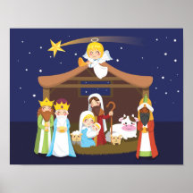 WeihnachtsGeburt Christis-Szene Plakatdruck