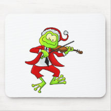 Weihnachtsgeigen-Frosch Mauspads