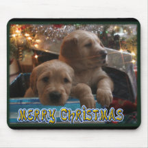 WEIHNACHTSgolden retriever-WELPEN UNTER BAUM Mauspad