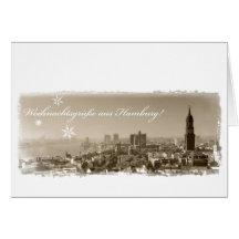 Weihnachtsgrüße aus Hamburg, Weihnachtskarte, edel