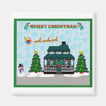 WEIHNACHTShaus Kühlschrankmagnet
