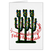 Weihnachtskaktuss-Baum Feliz Navidad Gruß-Karte