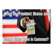 Weihnachtskarte "Obama Klaus" Obama