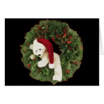 WeihnachtsKranz mit Bären Karte