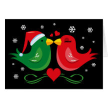 Weihnachtslovebirds-personalisierte Karte