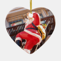 Weihnachtsmann auf dem Notausgang Weinachtsornamente