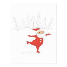 Weihnachtsmann ist Eis-Skaten POSTKARTE