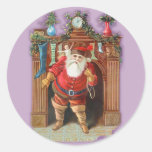 Weihnachtsmann-Kamin Runder Sticker
