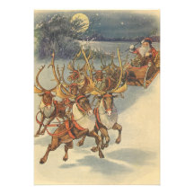 Weihnachtsmann-Ren, das SpielwareWeihnachtsabend l Individuelle Einladungskarte