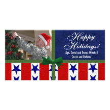 Weihnachtsmilitärische patriotische Gewohnheit Photo Karten Vorlage