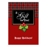 Weihnachtsmode-Geschenk-Karten-Designer-kariertes  Visitenkarten Vorlagen